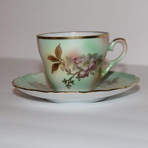Vintage House of Goebel Teacup and Saucer - Dogwood Flowers - Bavaria W. Germany